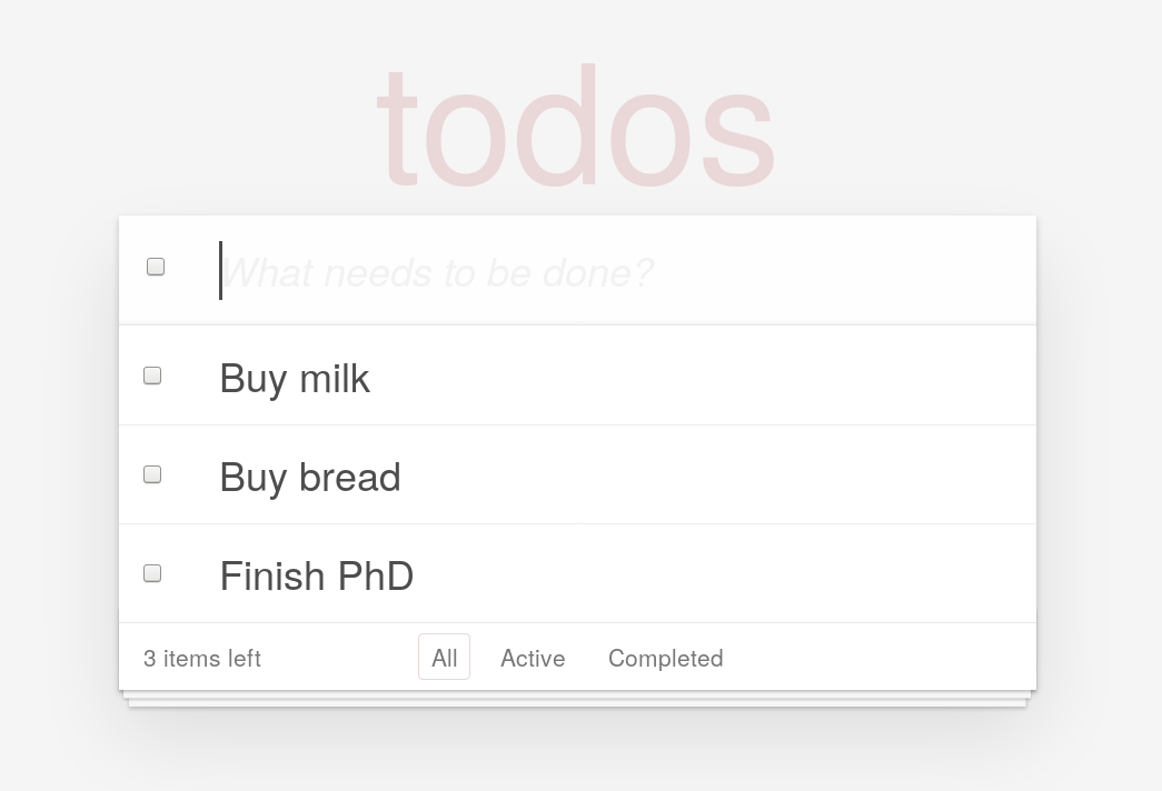 Screenshot of TodoMVC